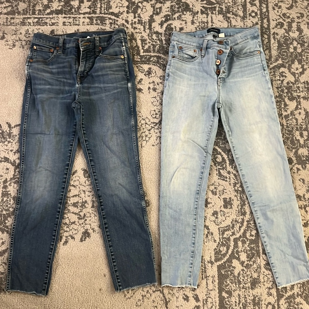 Jcrew jeans, stretchy, size 26, extremely comfortable. Bought in 2020
